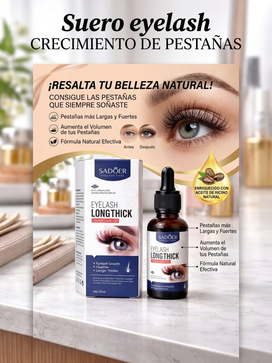 Suero eyelash crecimiento de pestañas